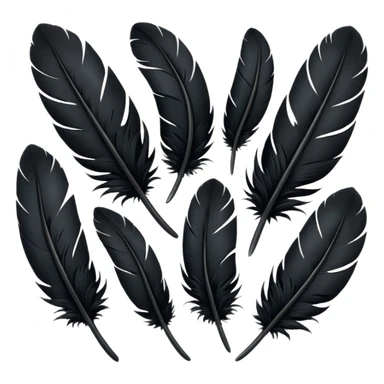 bundle of black feathers sticker
