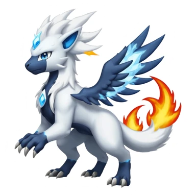 Absol-Luxray-Reshiram-Kyurem-fusion, full body sticker
