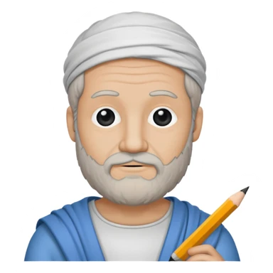 Aristotle drawing as a black outline icon, no fill, hand-drawn look sticker