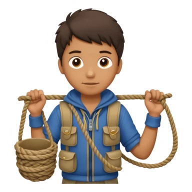 Boy carrying rope,Jungle Explorers. sticker