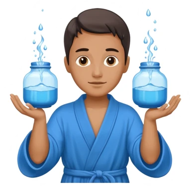 Water bearer holding do jars and spiking water inspired by aquarius sign sticker