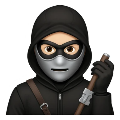 masked robber emoji, no guns sticker