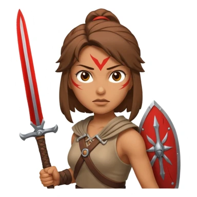 a woman warrior with blade sticker