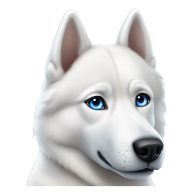 White husky with blue and yellow eyes  sticker