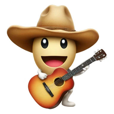 Mushroom wearing a cowboy hat playing a guitar  sticker