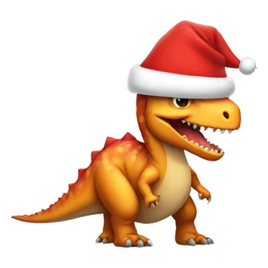 Dino wearing Santa hat sticker