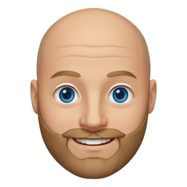 Bald man with dark blonde beard and blue eyes sticker