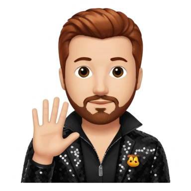 Joey Fatone from 'N Sync with auburn hair, black sequin outfit, light skin sticker