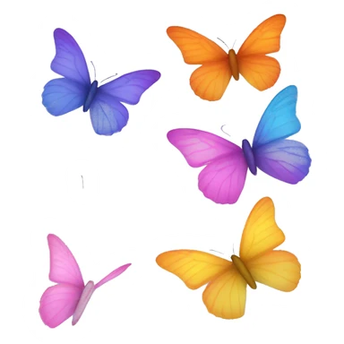 1 Purple, 1 orange/yellow, 1 blue, and 1 pink butterflies sticker