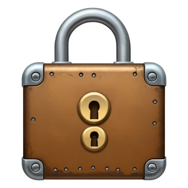 Lock with a brown sticker