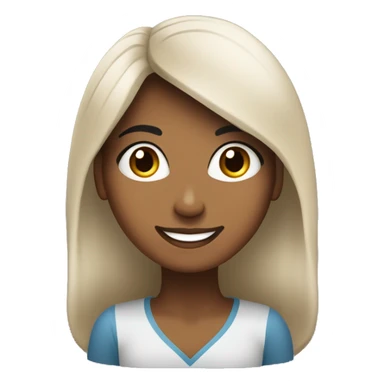 Mujer morena, cabello negro largo, ojos café oscuro sonriendo sticker