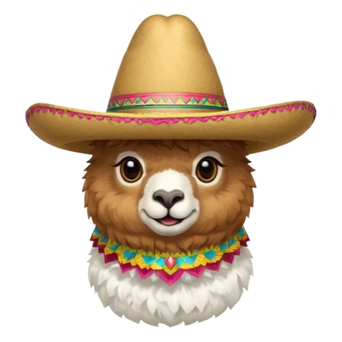 alpaca wearing sombrero sticker