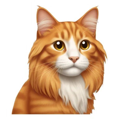 Long hair orange cat sticker