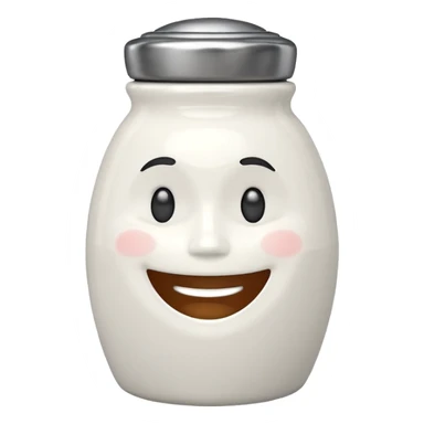 Salt shaker with a face  sticker