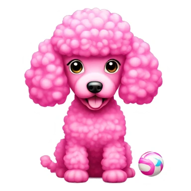 Pink poodle with bubblegum  sticker