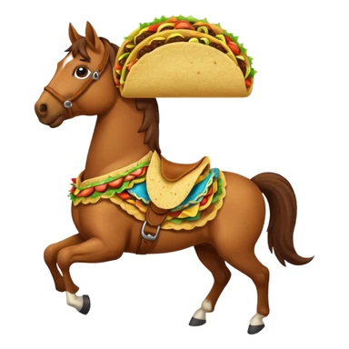 horse holding taco sticker