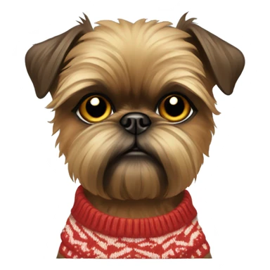 Short hair Brussels griffon dog in sweater sticker