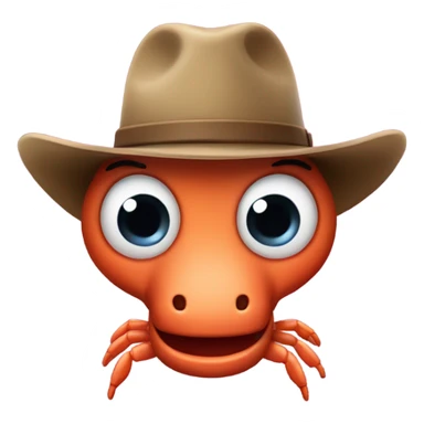 Shrimp with a cowboy hat sticker