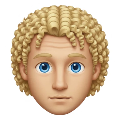 Athletic man with blond curly hair, straight on sides, thick neck  sticker