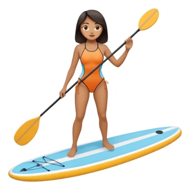 Dark haired women on Standing paddle board sticker