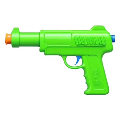 Water pistol toy in bright green color sticker
