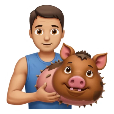 Man slapping a hog sticker