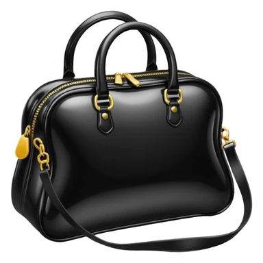 black inflated woman bag sticker