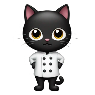 Black Cat in a chef coat sticker