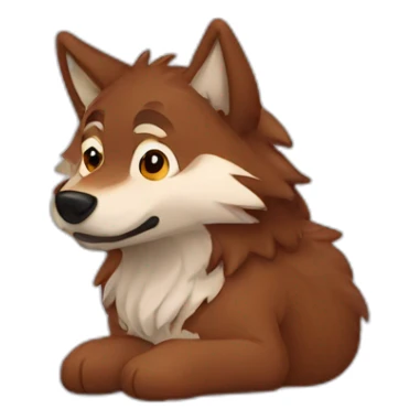 Brown cute Wolf furry dreaming sticker
