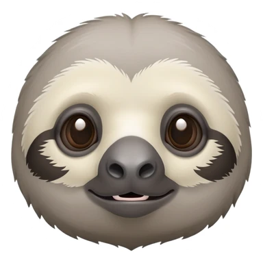 Oso perezoso de color gris rostro  sticker