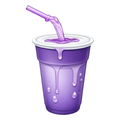 Purple drink pouring out of a styrofoam cup sticker