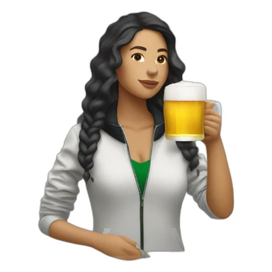 Lacoste latin friends woman drinking beer with black windbreaker sticker