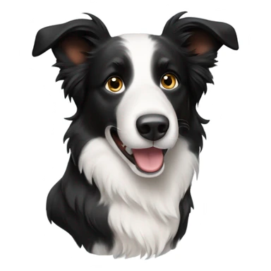 Border collie with standig ear sticker