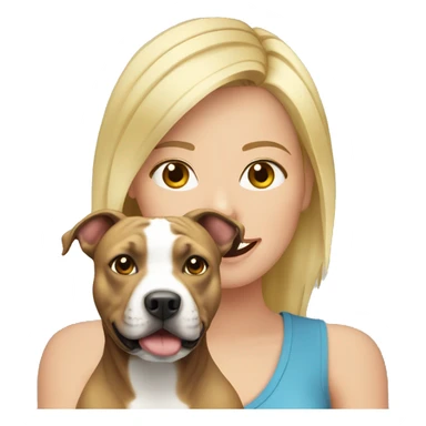Blonde with staffordshire Bull terrier  sticker