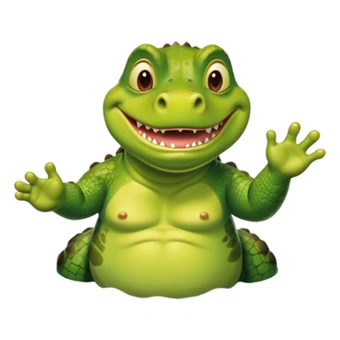 Green Shrekodil (mix of Shrek and crocodile) swimming breaststroke in a puddle sticker