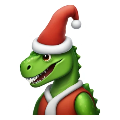 dinosaur dressed like santa  sticker