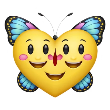 butterflies flutter in my heart over smiley sticker