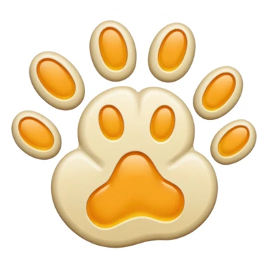 a very light pale pastel orangey yellow pawprint sticker