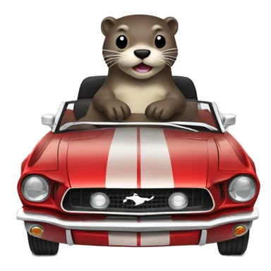 otter in a mustang car sticker