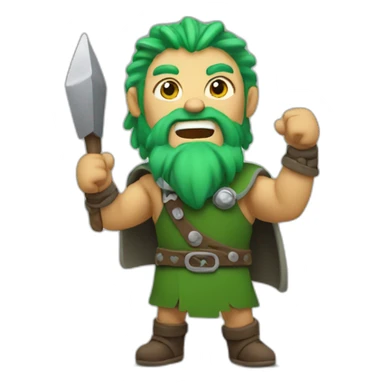 green haired viking cheering sticker