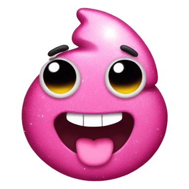 Pink sparkling poop emoji sticker