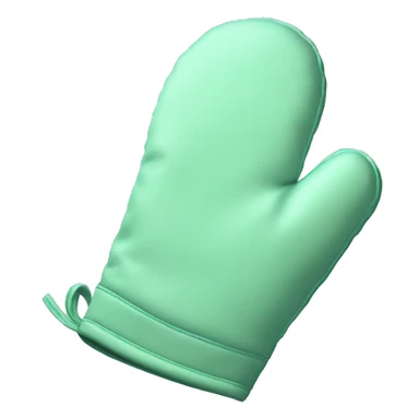 Realistic mint green oven mitt sticker