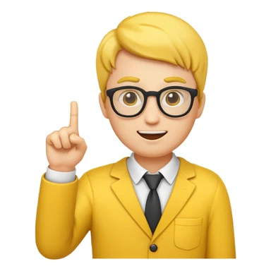 nerd emoji with one finger pointing up sticker