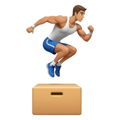 man jump onto plyo-box side-view sticker