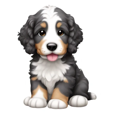 mini merle bernedoodle puppy sticker
