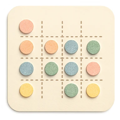 soft pastel gentle habit tracker grid with pastel dots and delicate dotted lines sticker