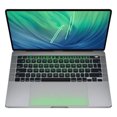 macbook pro 2024 com codigo de programação a aparecer no ecra sticker