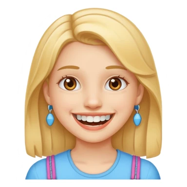 girl with braces on teeth sticker