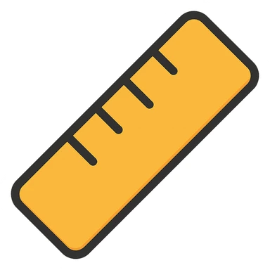 Add color to the minimal design straight ruler icon with lineal color and black outlines, maintaining simplicity and clarity. sticker