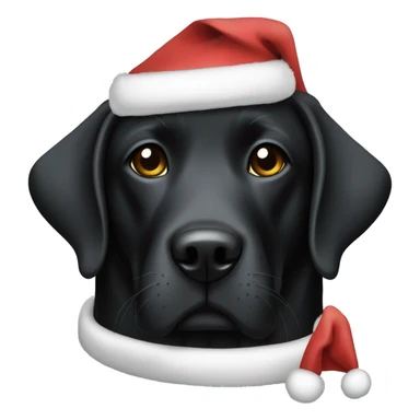Black lab wearing a Santa hat sticker